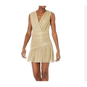 BCBG Maxazria Dress XL Metallic Luxury Old Money Vegas Mini Festive Wedding